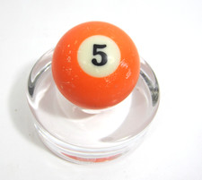 Vintage 2 1/4" Billiard Ball 5 Orange Solid Pool Replacement Lost Single