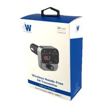 Just Wireless FM Transmitter with USB-C and USB-A Charging Port - NEW OPEN BOX 