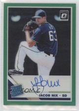 2019 Donruss Optic Rated Rookie Signatures Green Prizm 4/5 Jacob Nix Auto 8p8