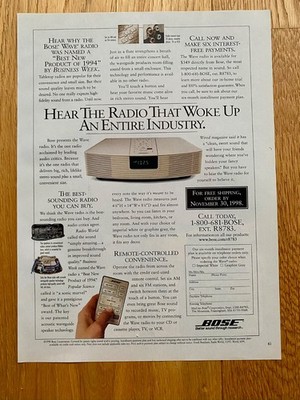 Bose Radio Better Sound Through Research 90s retro 1998 Vintage Werbung Reklame