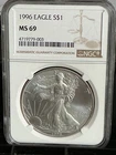 1996 AMERICAN SILVER EAGLE NGC MS69