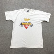 Vintage Miller Genuine Draft Shirt Mens Large White Racing Team MGD Made USA 90s