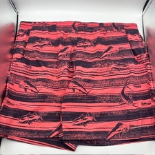 Columbia PFG Men's Fishing Coral Stripe Marlin Print Swim Trunks Size Large