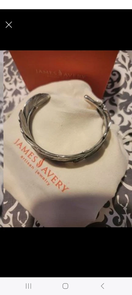 James Avery Sterling Silver retired  Feather cuff /bracelet - Image 3 of 4
