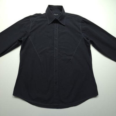 7 Diamonds Mens Shirt XXL Black Crest Graphic Long Sleeve Button Up Casual