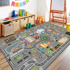 Car Rug Play Mat Great for Playing with Cars and Toys, Kid Playroom Carpet wi...