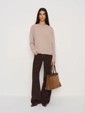 Reformation Cashmere Boyfriend Sweater Barley Color, XS Size