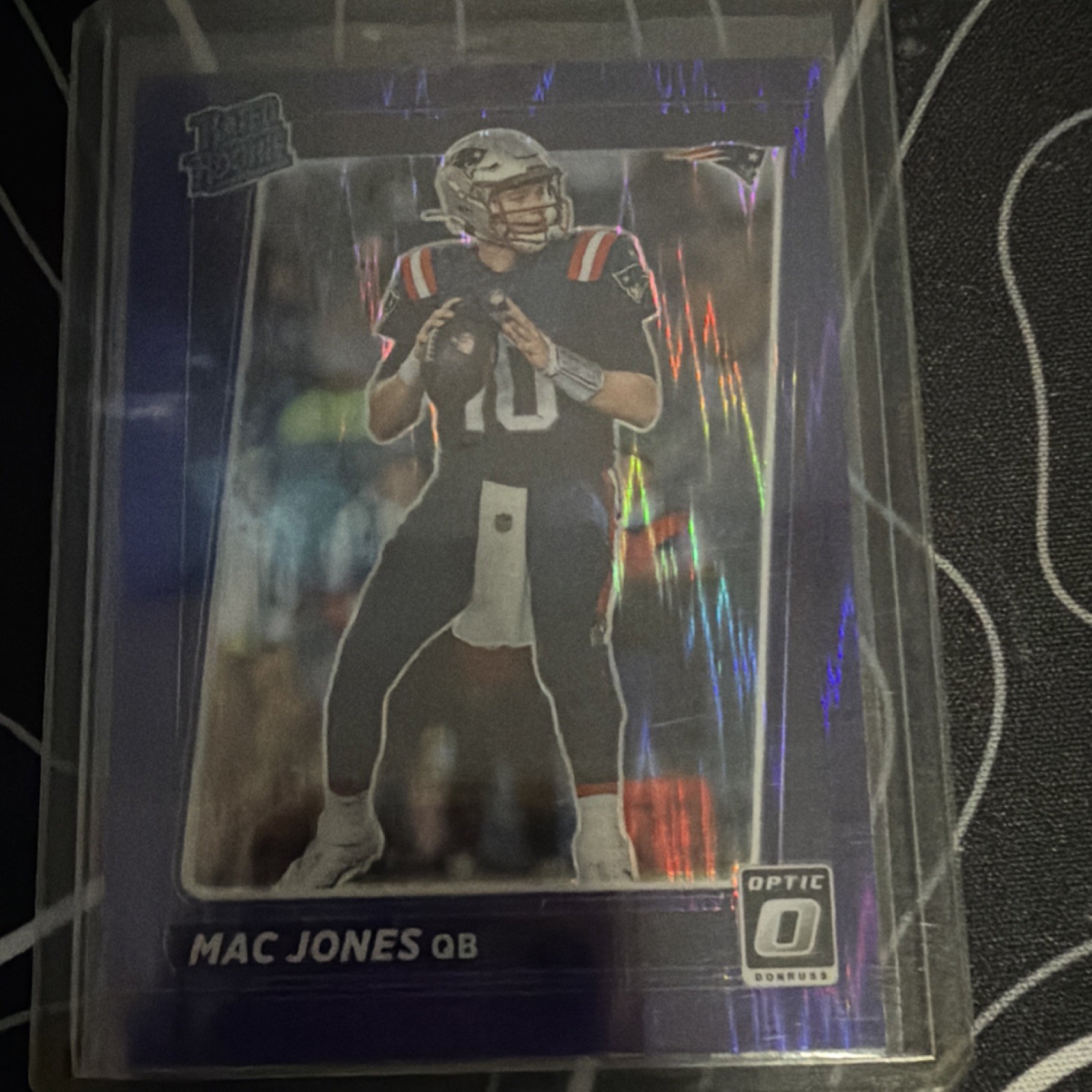Panini 2021 Donruss Optic Rated Rookie Mac Jones #206 Purple Shock Prizm