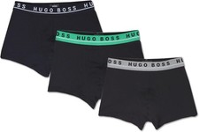 BOSS Mens Black Multi Cotton Trunk Boxer Brie...