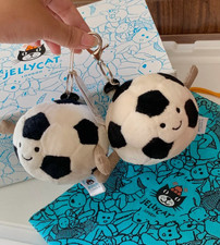 Jellycat Amuseables Soccer Ball Plush Keychain Bag Charm Cute Toy Gift   NWT
