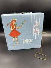 1965 Vintage Skipper Blue Canadian Dove Case With Gold Wire Stand Rare