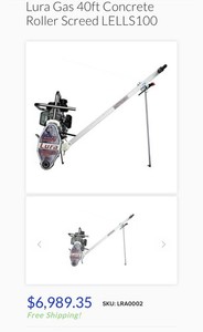Lura Lightning Stryker Model LELLS100 40ft Gas Concrete Roler Screed Honda GX100