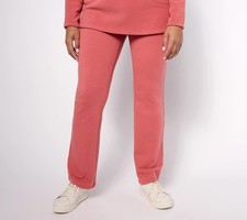 Denim  Co. Size LARGE Active French Terry Lightly Boot Ankle Pant ROSE A624157