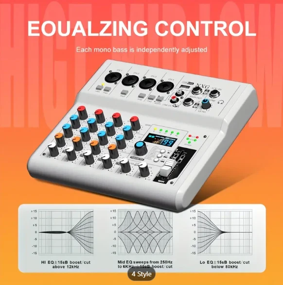 6 Channel Mixer Bluetooth MP3 99FX EQ USB Stage Studio DJ-Lowest Internet Price! - Image 4 of 4