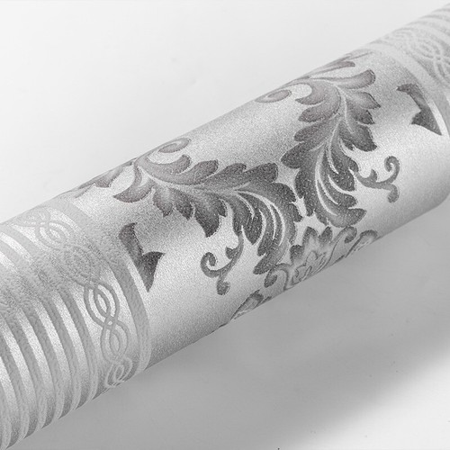 Silver Grey Wallpaper Roll Damask Glitter Embossed Textured Non-Woven`Wall Paper - Picture 18 of 22