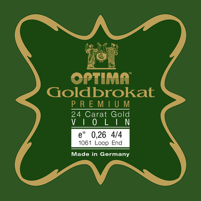 GOLDBROKAT 24K GOLD PREMIUM 4/4 Violin Geige E-Saite in 5 Stärken mit Schlinge