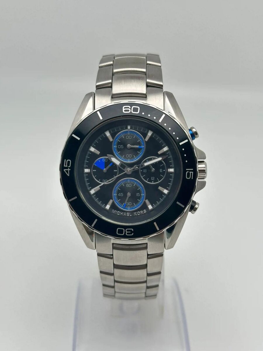 Michael Kors Jetmaster Chronograph Steel Black Dial Mens Michael Kors Jetmaster Chronograph Steel Black Dial Mens