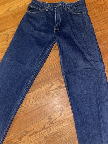 Union Line blaue Jeans 34 x 30 hergestellt in den USA 100 % Baumwolle Arbeit Farm Ranch Freizeitausrüstung - Bild 4 von 15