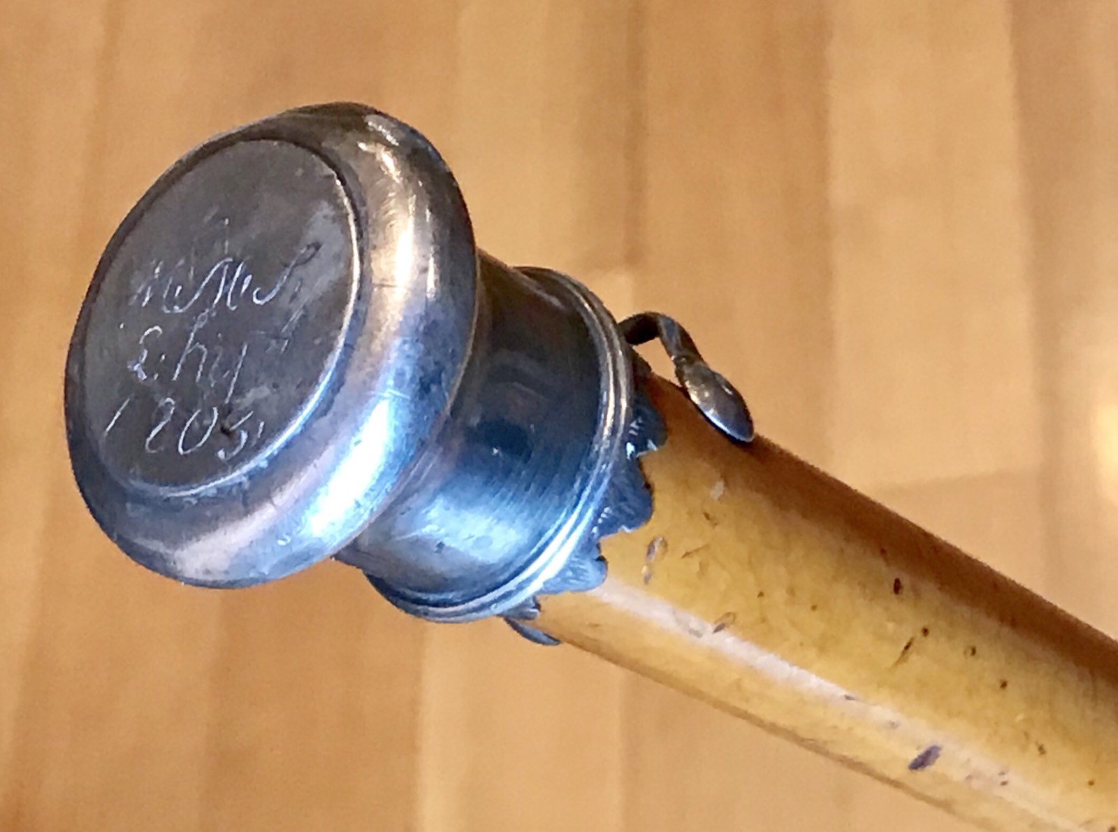 Rare Vintage Antique Dated 1803 Engraved Nobleman’s Walking Stick Cane Old 29”L image 8
