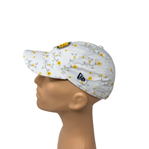 Indiana Pacers Hat NBA Basketball Youth Womens New Era Flower Print White Yellow - Picture 3 of 6