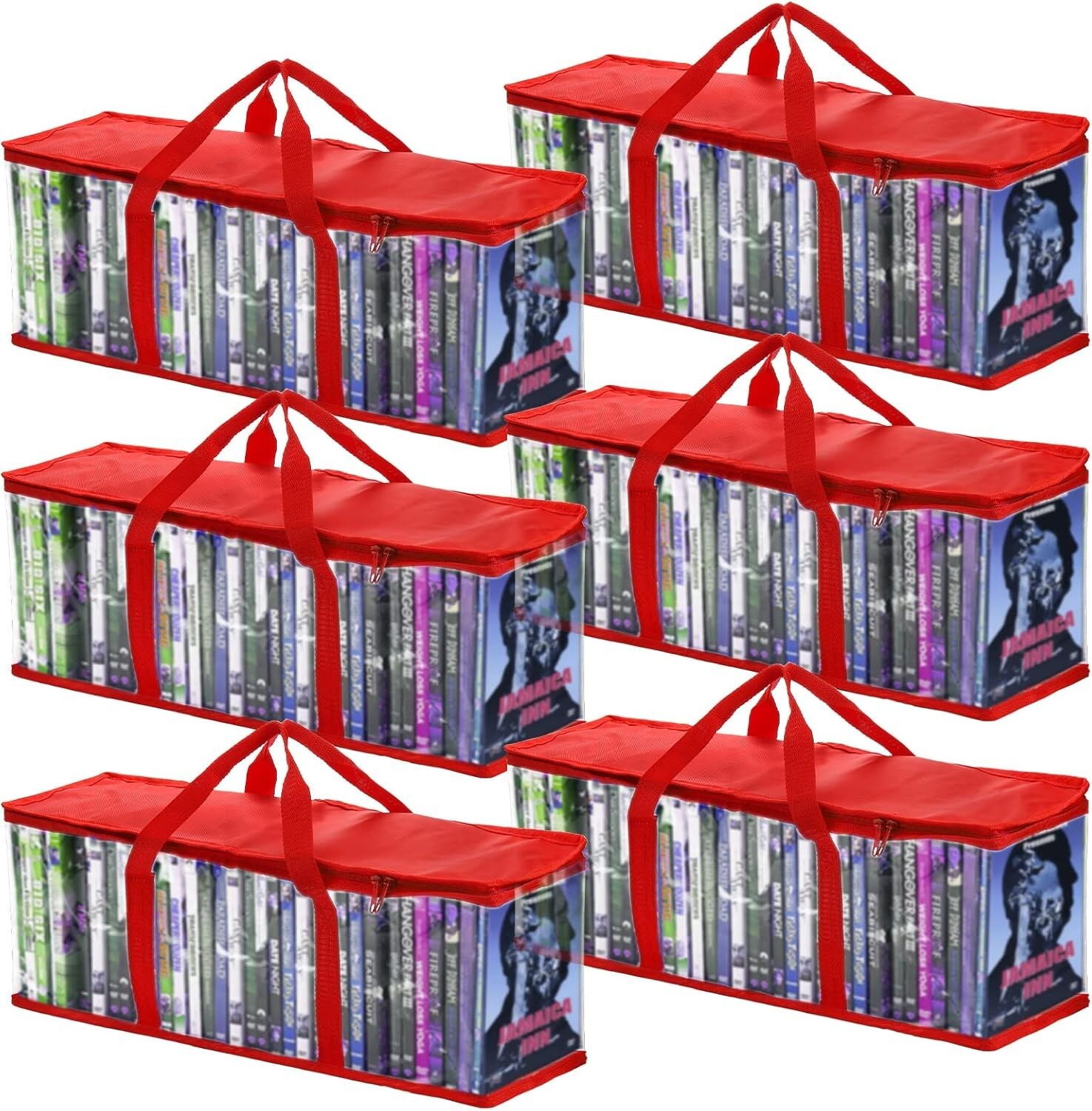 6 Pack Water-Resistant DVD Storage Bags Holds 240 Discs 40 Per Bag
