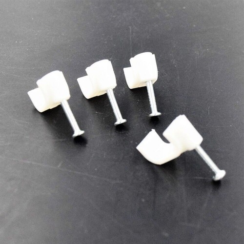 100 Stck. Kabelclips 4 mm-16 mm | Rund Weiß Kunststoff Elektrischer Draht Set Wand - Bild 5 von 8