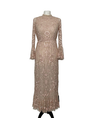 Needle & Thread UK6 US2 Pink embroidered ladies dress size 6  BNWT modest long