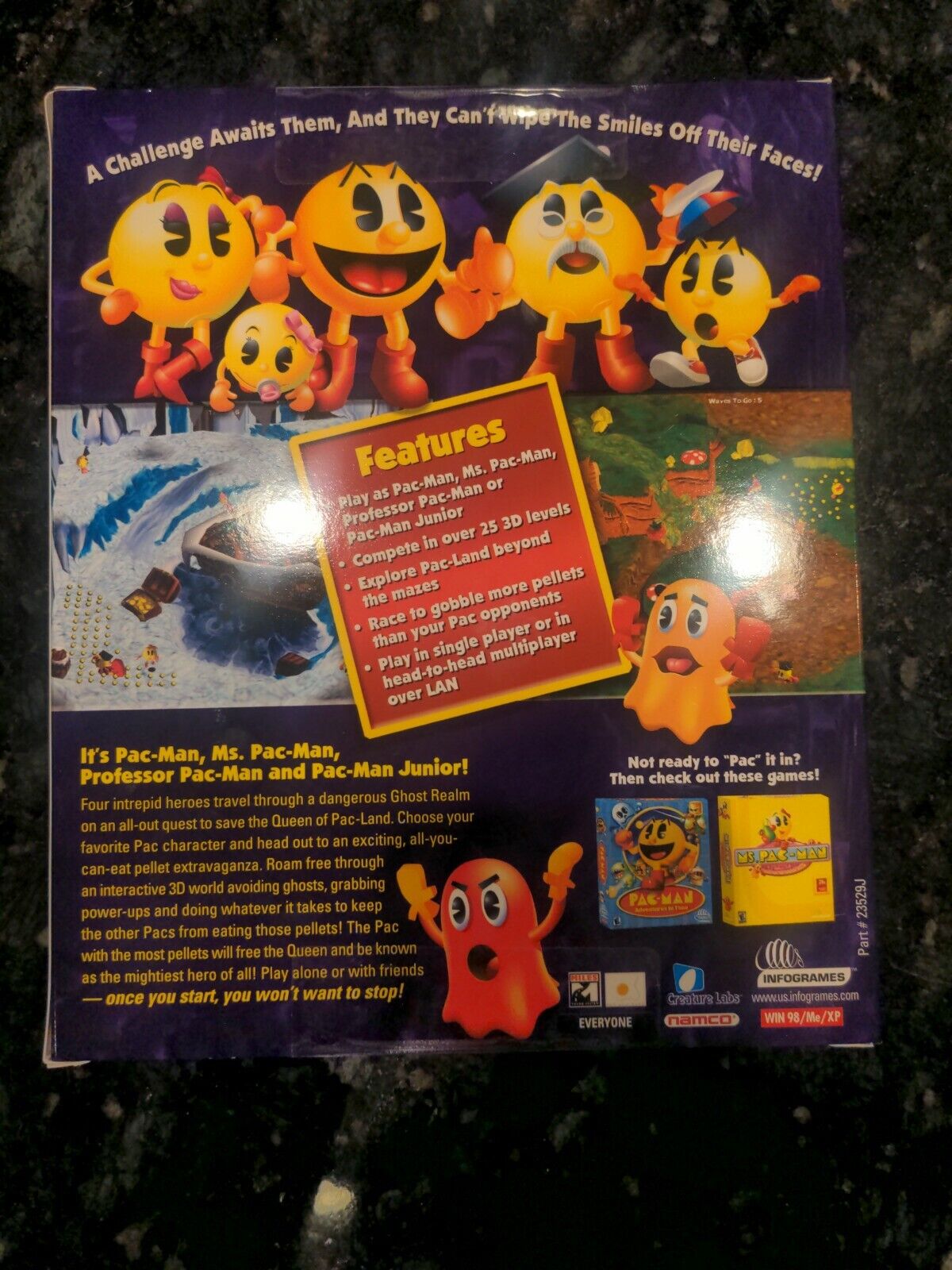 PAC-MAN ALL-STARS Big Box CD-ROM Complete 23529 Vintage PC Game 2002