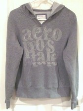 AEROPOSTALE Gray HOODIE Jacket size LARGE NEW LOGO Sparkle Hooded Sweatshirt