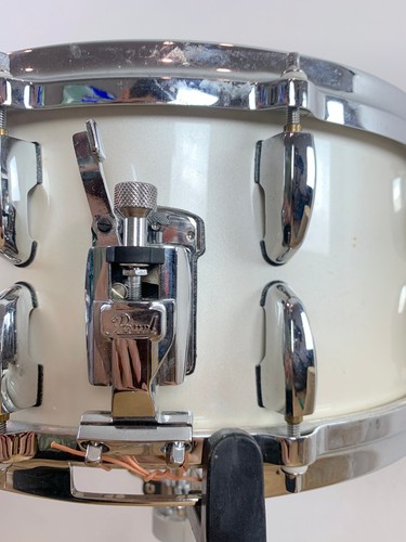 PEARL Dennis Chambers Signature Snare Drum 2000s DC2194 Maple 6,5x 14 White Opal - Bild 7 von 9