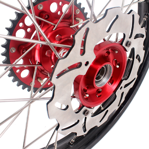 KKE 21/19 MX Dirt Bike Wheels Rims fit Honda CR125R 1998-2001 CR250R 1997-01 Red - Picture 4 of 12