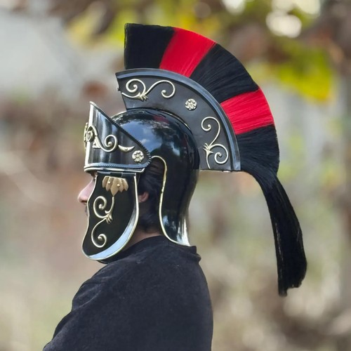 Medieval Black Knight Roman Imperial Soldier Helmet- Knight Warrior Roman Helmet - Picture 5 of 7