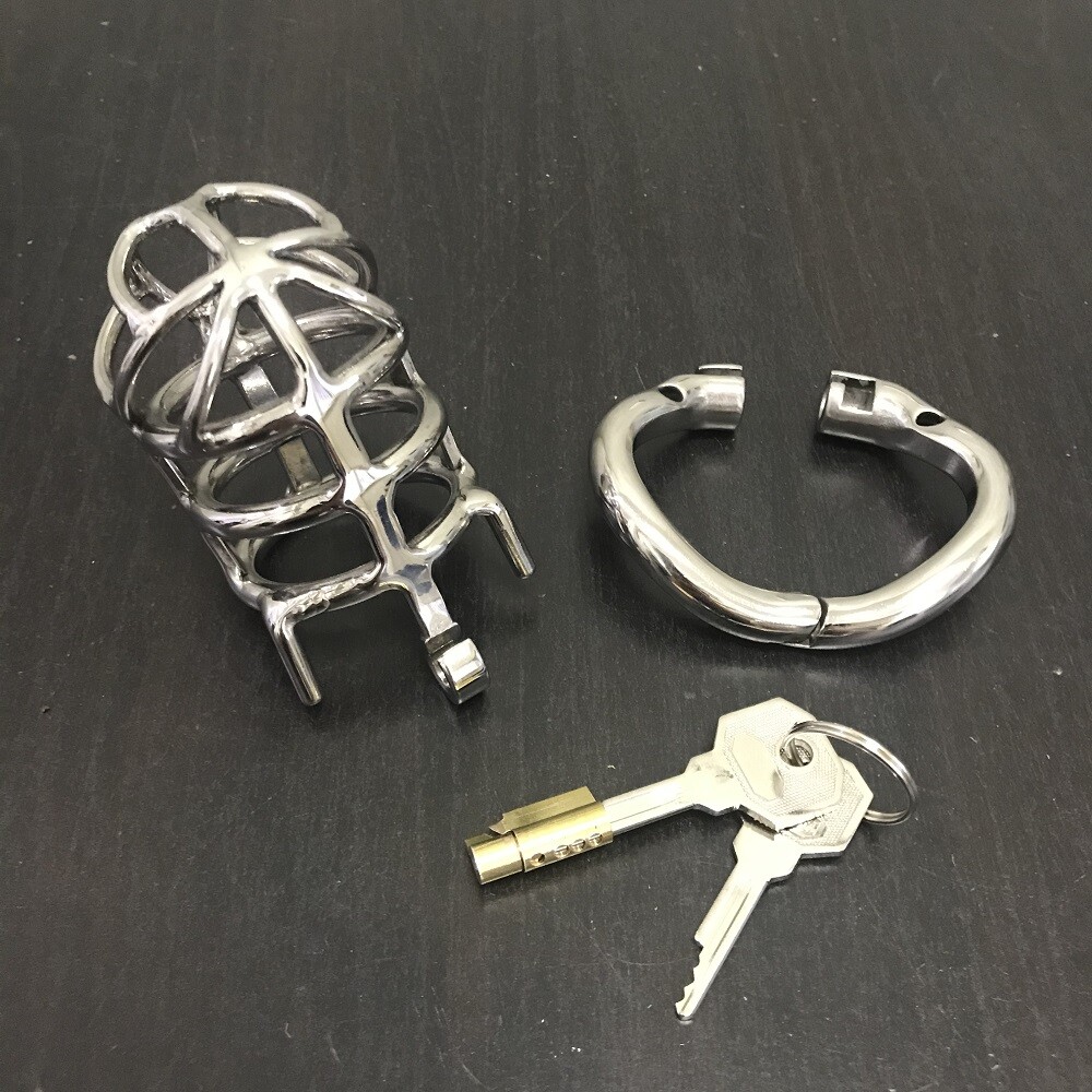 Dispositivo Di Castità Maschio In Acciaio Castità Gabbia Con - Foto 9