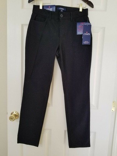 Nuevo con etiquetas Chaps para dama Ajuste Forma esculpir Recto Sarga- Pantalones Negro Talla 6R $59 | eBay