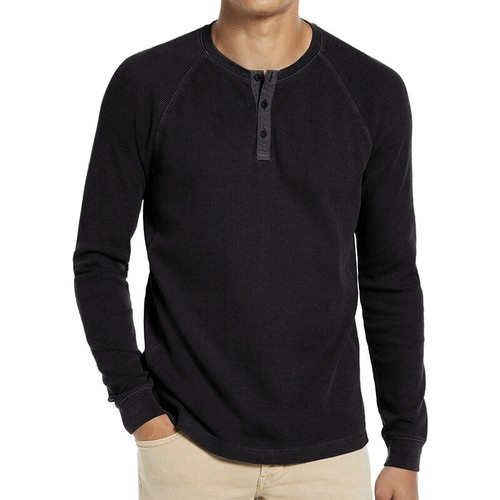 Zonbailon men's T-shirt long sleeve bottomed shirt Breathable soft solid color - Picture 4 of 11