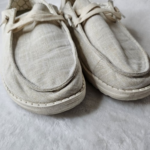 Hey Dude Women's Wendy Slip-On Shoes US 7 Sparkling Gold Walking Shoes - Picture 2 of 8