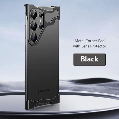 Funda con almohadilla de esquinas de metal para Samsung S24 Ultra S23 Plus lente película desnuda sin marco - Imagen 18 de 32