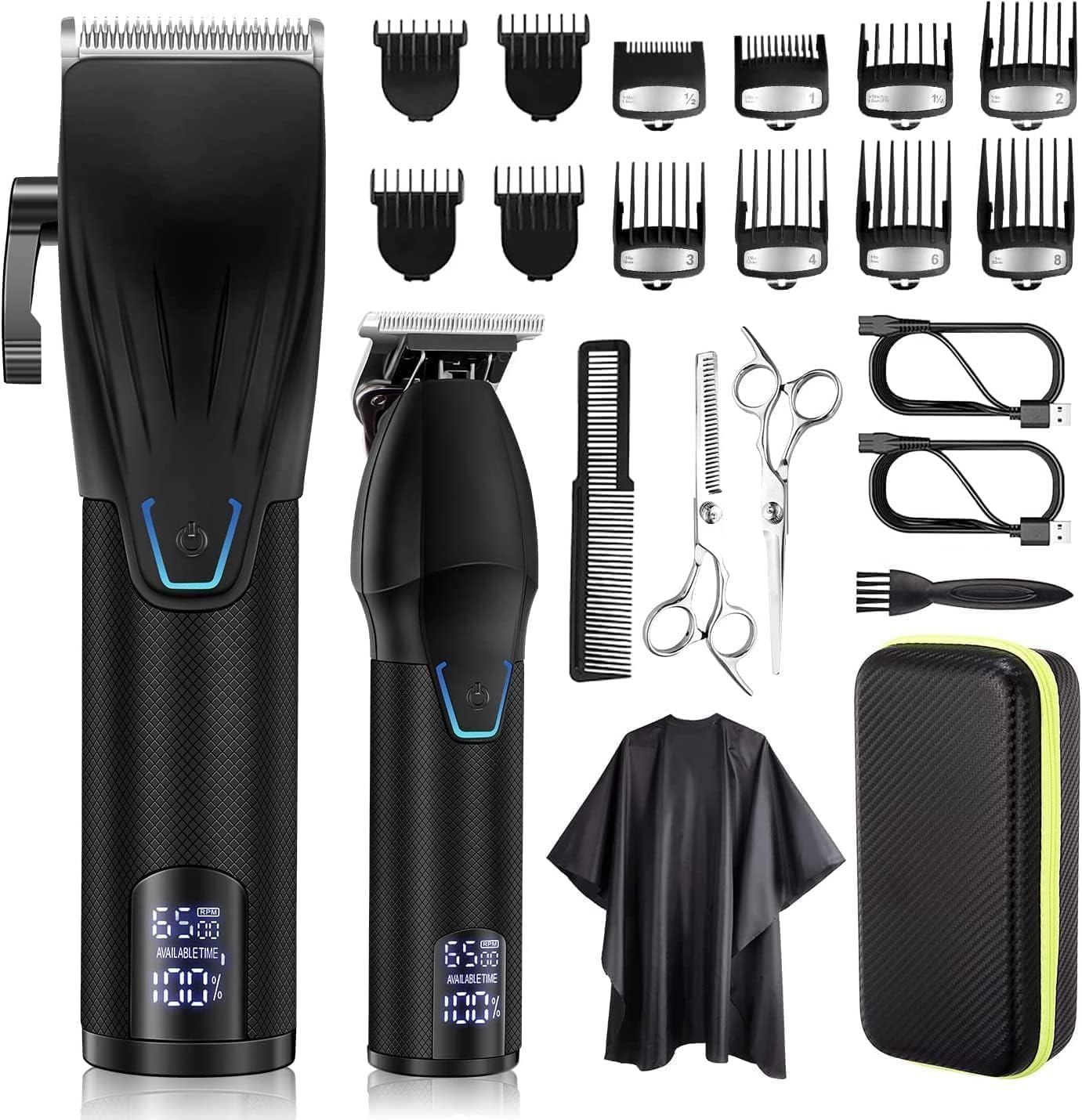 Professional Hair Clipper and Trimmer Set, Barber Clippers Set for Men Professio