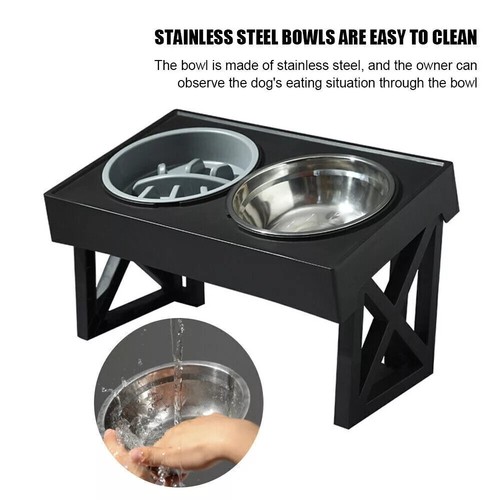 Elevated Dog Bowls Dog Food Feeding Stand Station Dog Slow Feeder Water Bowl New - Picture 10 of 12