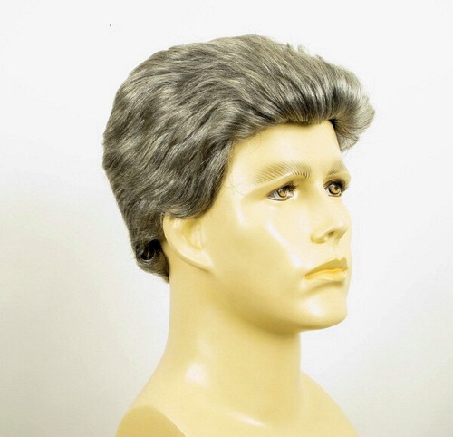 Short Wig For Men Natural Hair Gray White Poly Mesh Ref QUENTIN 44 - Foto 8 di 8
