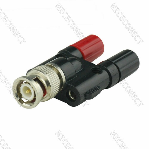 5x BNC macho a dos conector de unión de plátano adaptador hembra para convertidor de prueba de audio - Imagen 2 de 2