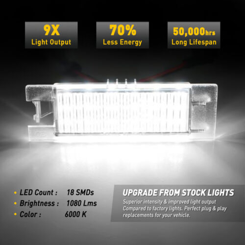 Lámpara de etiqueta de placa LED AUXITO para Chevrolet Camaro Malibu 2014-2021 - Imagen 4 de 12
