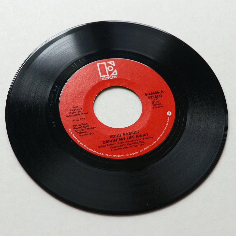 Eddie Rabbitt  Drivin' My Life Away / Pretty Lady 45 rpm Vinyl 7" Single E-46656 - Image 3 of 4