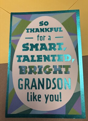 Happy Easter   GRANDSON So Thankful 5 x7  Hallmark Greeting Card