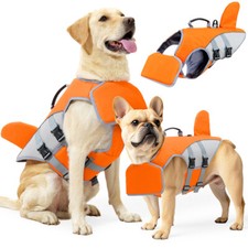 Dog Life Jacket, Shark Swim Vest with Removable Front Float and Rescue Handle