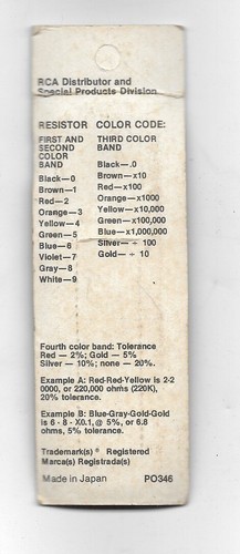 Pk of 6 Vintage RCA 1/2w (.5w) .10K ohm 2% tolerance Resistors Stock 830310 NOS - Picture 2 of 2
