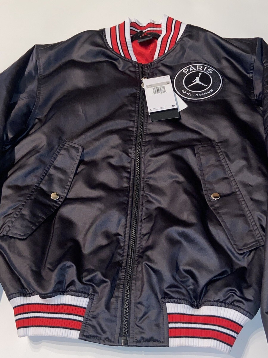Nike Sample Jordan PSG 'BRED' Polyester FlightJacket Size Nike Sample Jordan PSG 'BRED' Polyester FlightJacket Size