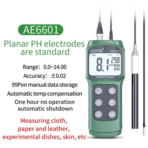 AE6601M PH & ORP meter value tester PH Planar probe type test pen 0.0-14.00PH - Picture 2 of 15