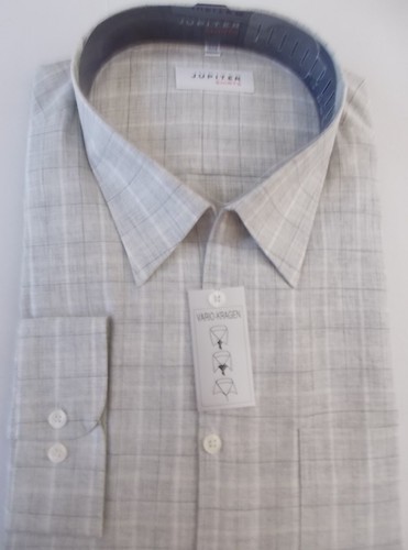 Jupiter Herren Hemd KW 49 - 4XL  Hellgrau Vario-Kragen 70% Baumwolle Hemd - Bild 3 von 3
