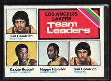 1975-76 Topps #125 Lakers Team Leaders Gail Goodrich Russell Happy Hairston